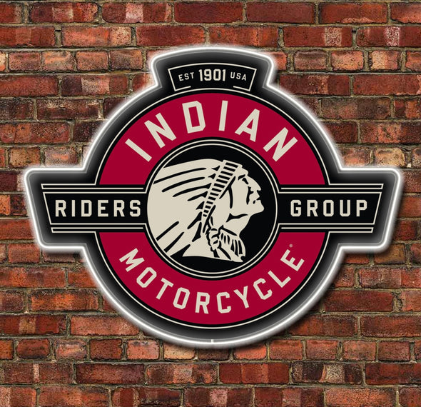 Indian Motorcycle Die Cut Backlit Acrylic LED Sign Design #SP1012