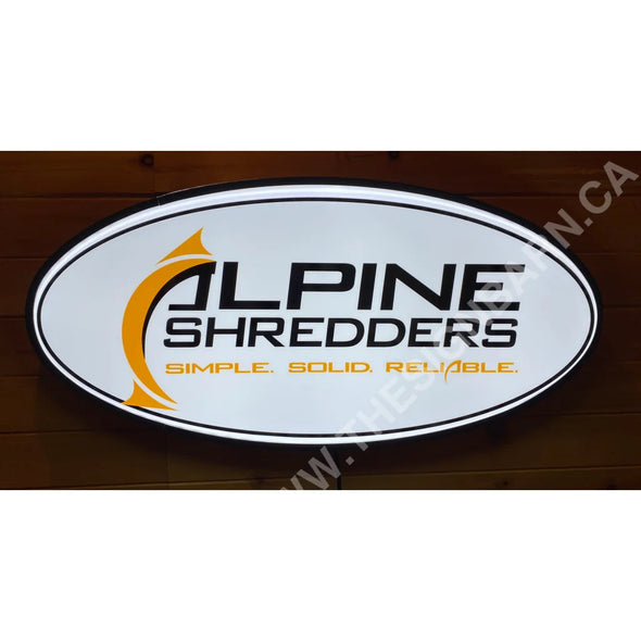 Alpine Shredders Custom Designed 32’’ Backlit Led Oval Sign Pivoting With Switch