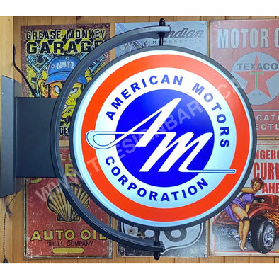 American Motors 24’’ Rotating Led Lighted Sign Design #S7121 Pivoting With Switch