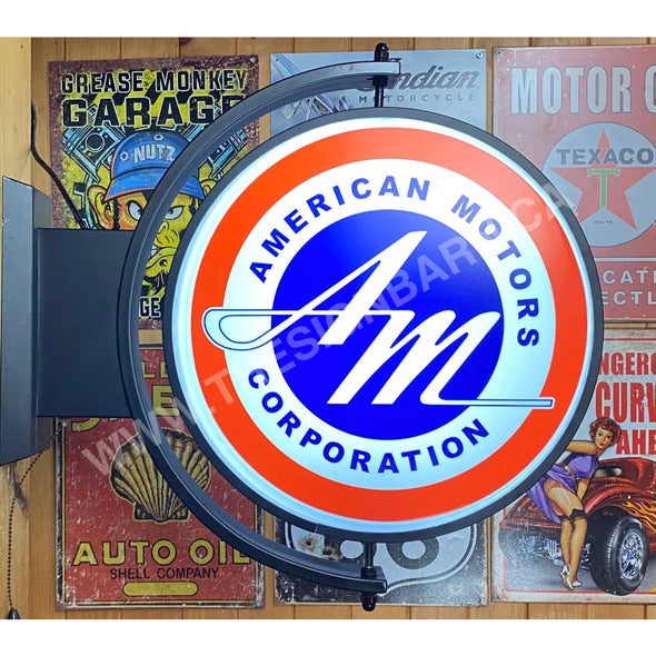 American Motors 24’’ Rotating Led Lighted Sign Design #S7121 Pivoting With Switch