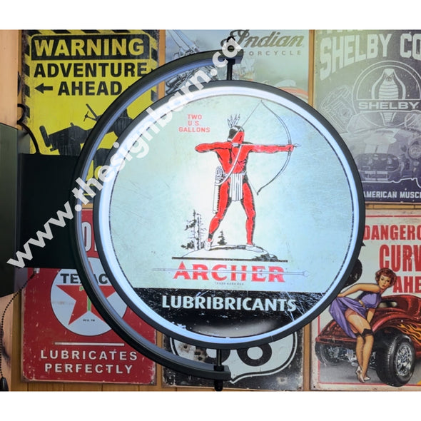 Archer Lubricants Custom Designed 24’’ Rotating Led Lighted Sign Pivoting With Switch