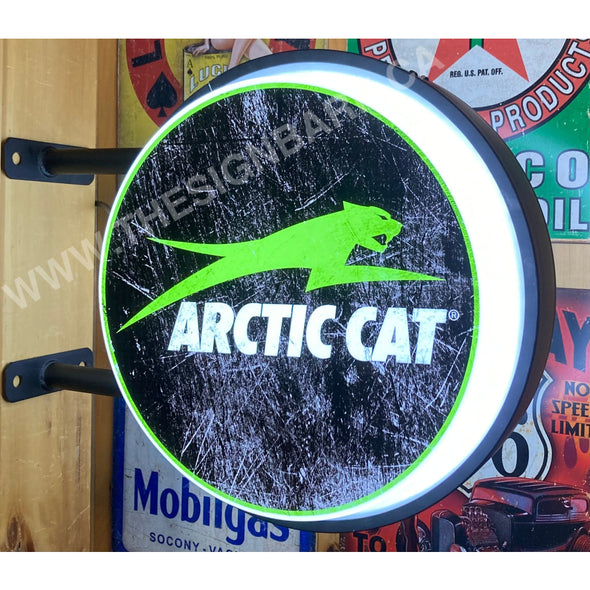 Arctic Cat 20’’ Two Sided Led Fixed Flange Sign Design #F5025 Led Sign