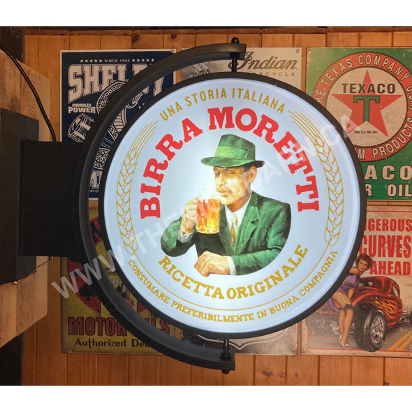 Birra Moretti 24” Rotating Led Lighted Sign Design #S7000 Pivoting With Switch