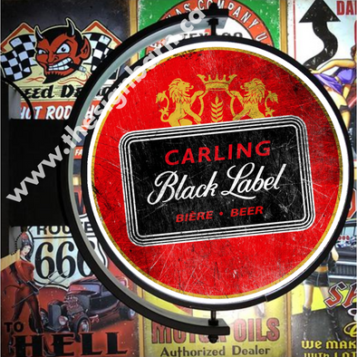 Black Label Beer 24’’ Rotating Led Lighted Sign Design #S5104 Pivoting With Switch