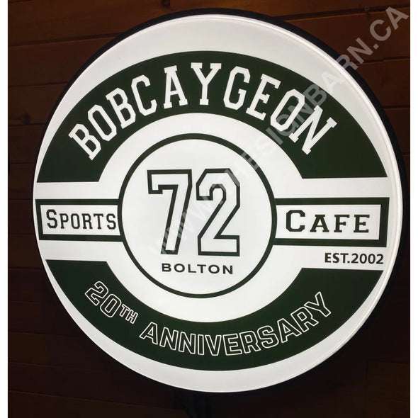 Bobcaygeon Café 30’’ Backlit Led Button Sign