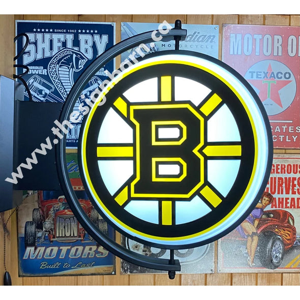 Boston Bruins 24’’ Rotating Led Lighted Sign Design #S5101 Pivoting With Switch