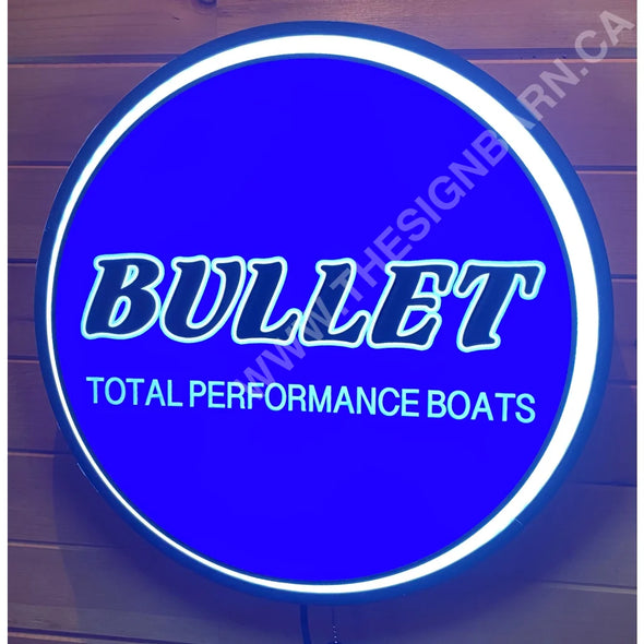 Bullet Boats Custom Designed 18’’ Backlit Led Button Sign