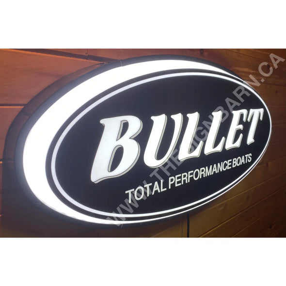 Bullet Boats Custom Designed 32’’ Backlit Led Oval Sign Backlit Ovals