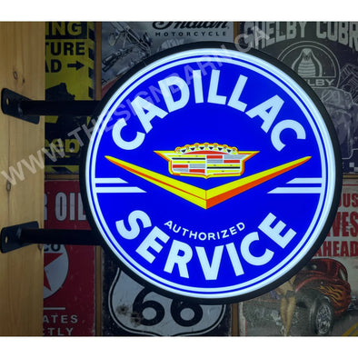 Cadillac Service 20’’ Two Sided Led Fixed Flange Sign Design #F7144 Led Sign