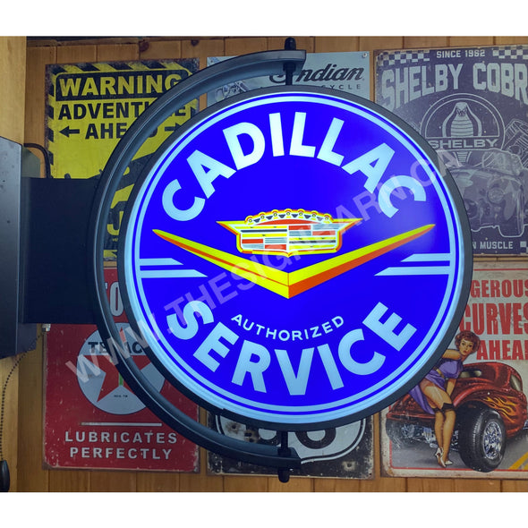 Cadillac Service 24” Rotating Led Lighted Sign Design #S7144 Pivoting With Switch