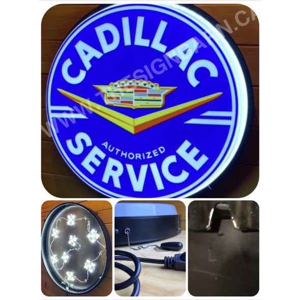 Cadillac Service 30’’ Backlit Led Button Sign Design #7144 Led