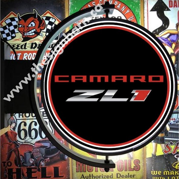 Camaro Zl1 24’’ Rotating Led Lighted Sign Design #S5067 Pivoting With Switch