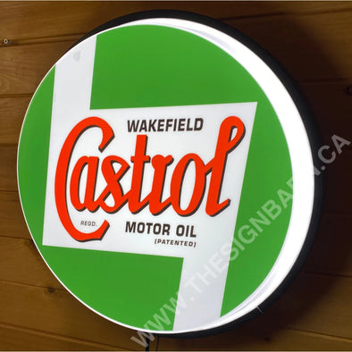 Castrol 18’’ Backlit Led Button Sign Design #W7099 18” Led Buttons