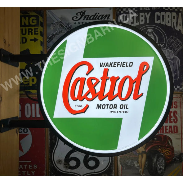 Castrol 20” Two Sided Led Fixed Flange Sign Design # F7099