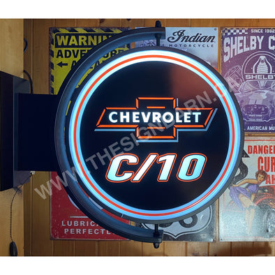 Chevrolet C/10 24’’ Rotating Led Lighted Sign Design #7114 Pivoting With Switch