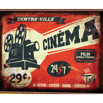 Cinéma Centre-Ville Design #9129 Vintage Tin Sign