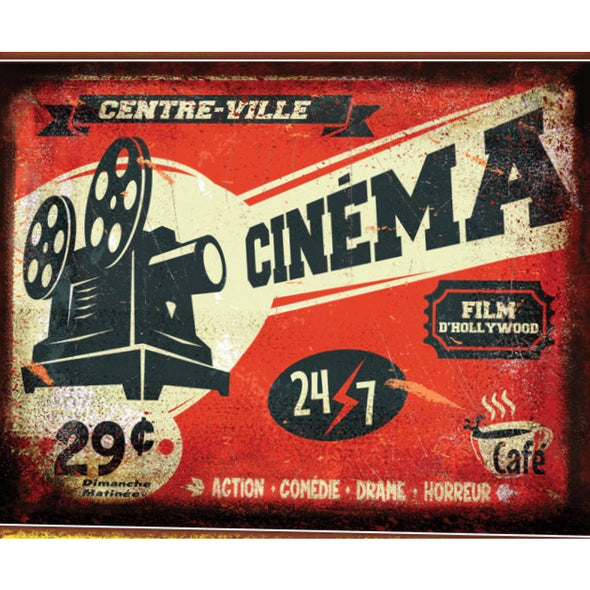 Cinéma Centre-Ville Design #9129 Vintage Tin Sign