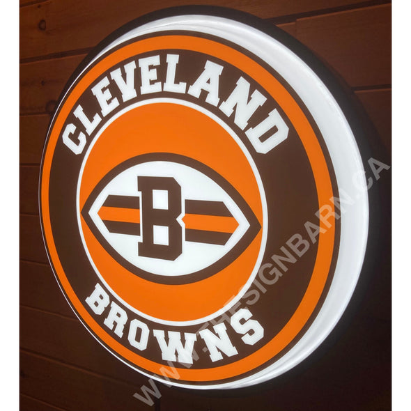 Cleveland Browns 18’’ Backlit Led Button Sign Design #W7082 18” Led Buttons