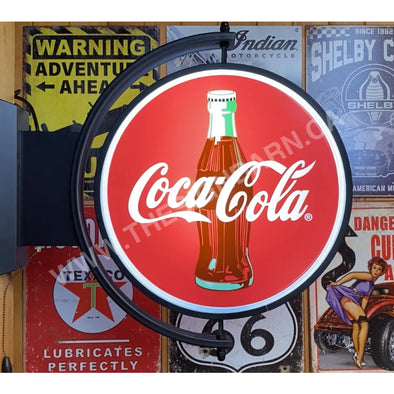 Coca-Cola 24” Rotating Led Lighted Sign Design #S5159 Pivoting With Switch