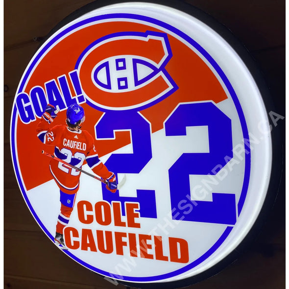 Cole Caufield 18’’ Backlit Led Button Sign Design #W7100 18” Led Buttons