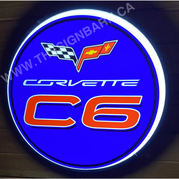 Corvette C6 30’’ Backlit Led Button Sign Design #Bb7195 Led