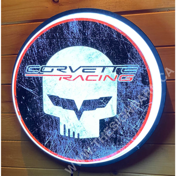 Corvette Racing 18’’ Backlit Led Button Sign Design #W5029 18” Led Buttons