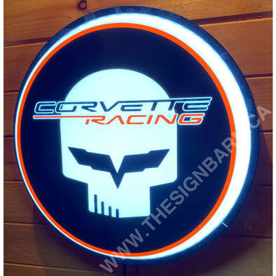 Corvette Racing 18’’ Backlit Led Button Sign Design #W7128 18” Led Buttons