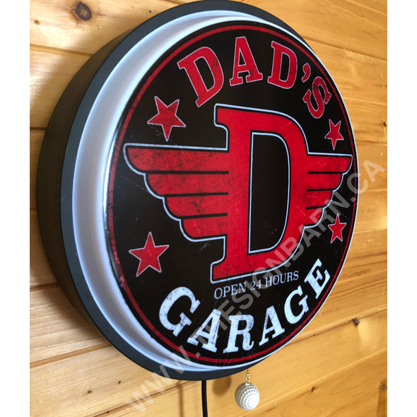 Dad’s Garage 18’’ Backlit Led Button Sign Design #W5015 18” Led Buttons