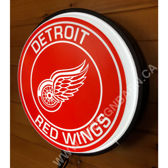 Detroit Redwings 18’’ Backlit Led Button Sign Design#W6021 18” Led Buttons