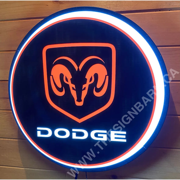 Dodge 18’’ Backlit Led Button Sign Design #W5027 18” Led Buttons