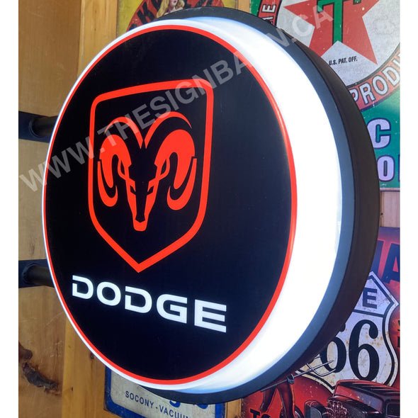 Dodge 20’’ Two Sided Led Fixed Flange Sign Design #F5027 Led Sign