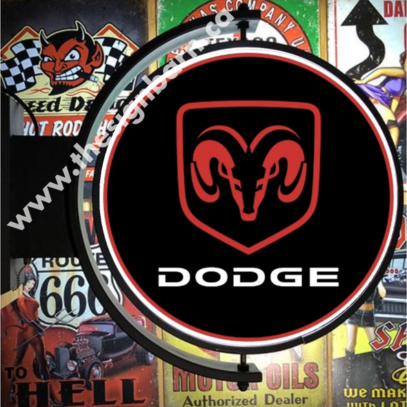 Dodge 24” Rotating Led Lighted Sign Design #S5027 Pivoting With Switch