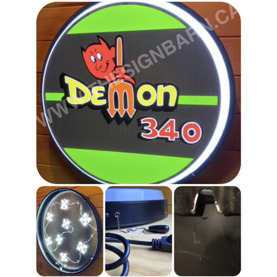 Dodge Demon 30’’ Backlit Led Button Sign Design #Bb7098 Led