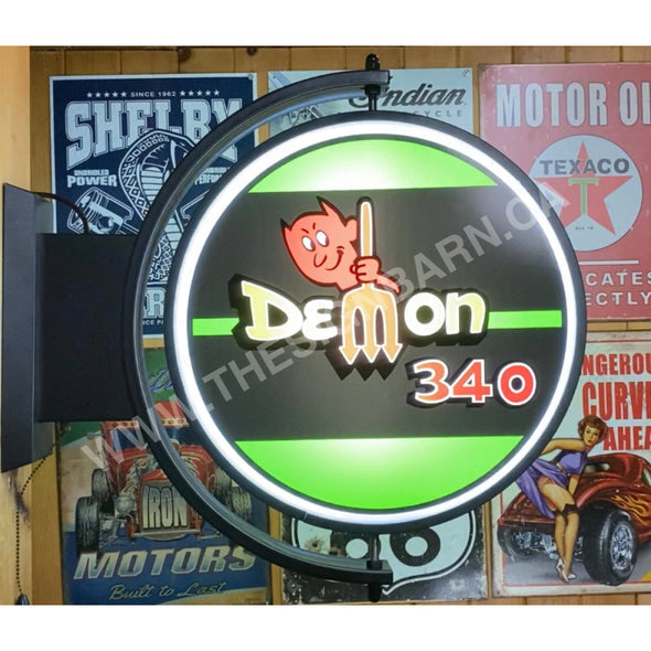 Duster Demon 24’’ Rotating Led Lighted Sign Design #S7098 Pivoting With Switch