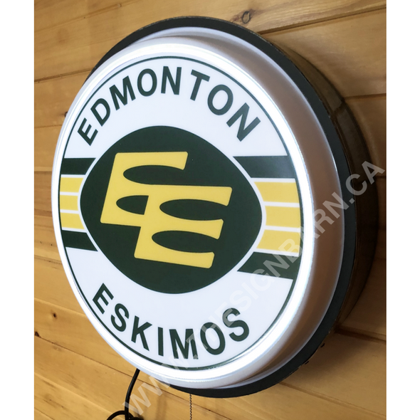 Edmonton Eskimos Backlit Led Button Sign Design #W5103 18” Led Buttons