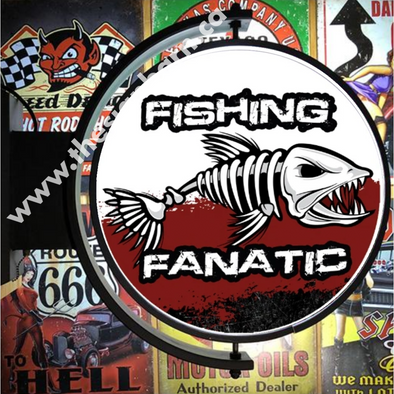 Fishing Fanatic 24” Rotating Led Lighted Sign Design #S5044