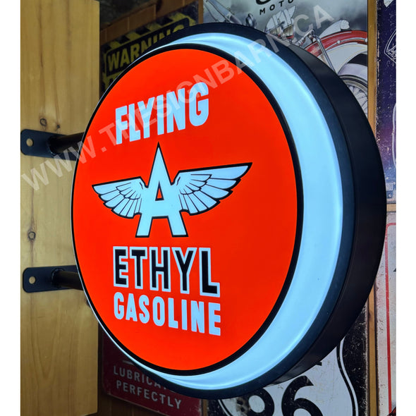 Flying A Gasoline 20” Two Sided Led Fixed Flange Sign Design #F7145