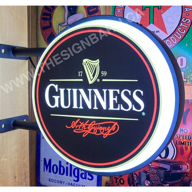 Guinness 20’’ Two Sided Led Fixed Flange Sign Design #F5056 Led Sign