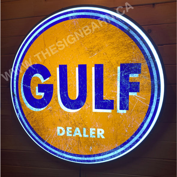 Gulf 30” Backlit Led Button Sign Design #Bb5016 30’’ Led