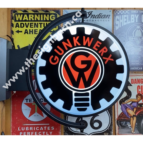 Gunkwerx Custom Designed 24’’ Rotating Led Sign With Controls Pivoting Switch