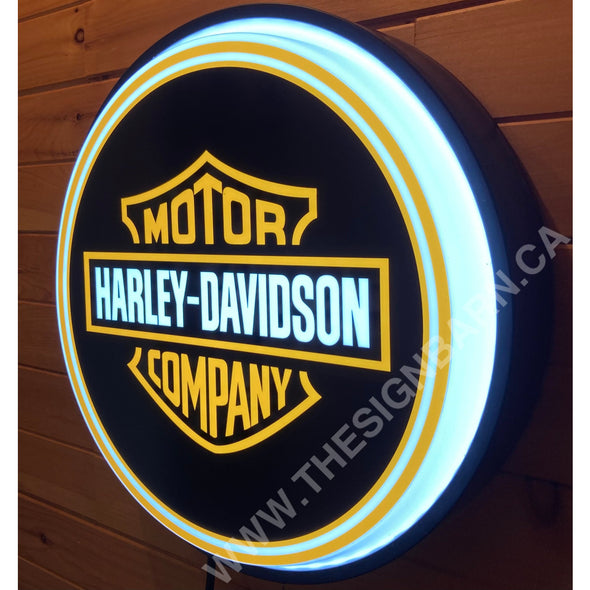 Harley Davidson 18’’ Backlit Led Button Sign Design #W5061 18” Led Buttons