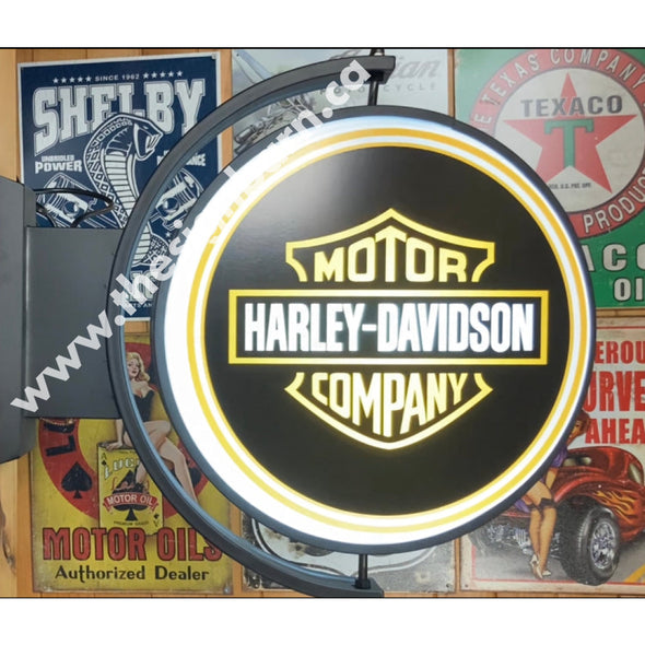 Harley Davidson 24” Rotating Led Lighted Sign Design #S5061 Pivoting With Switch