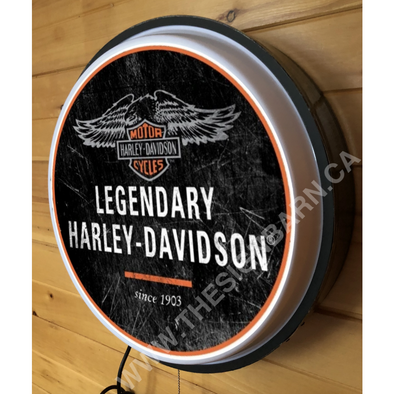 Harley Davidson Legendary 18’’ Backlit Led Button Sign Design #W5019 18” Led Buttons