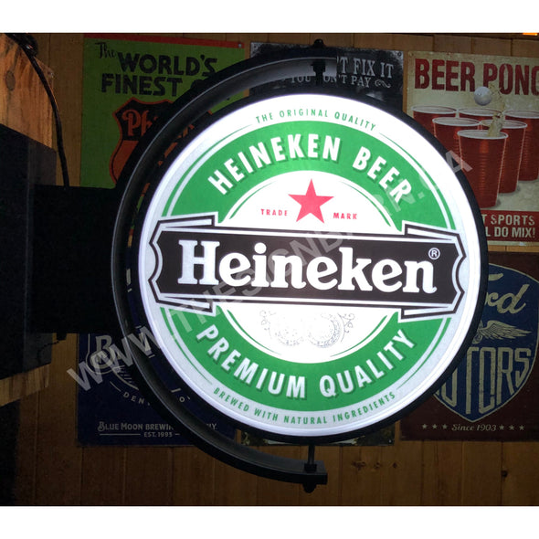 Heineken 24’’ Rotating Led Lighted Sign Design #S5087 Pivoting With Switch