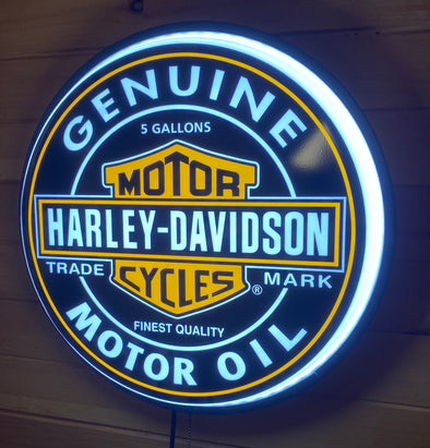 Harley Davidson 18" Backlit LED Button Sign Design #W7070