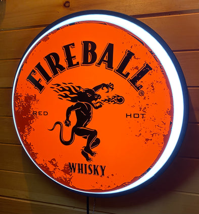 Fireball Whiskey 18" Backlit LED Button Sign Design#W6014