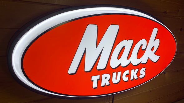 Mack Trucks 32" Backlit LED Oval Sign Design #V7148