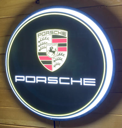 Porsche 18" Backlit LED Button Sign Design #W5041
