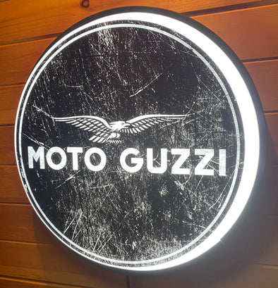 Moto Guzzi 18" Backlit LED Button Sign Design #W5073
