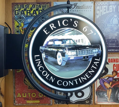 Eric’s 67’ Lincoln Continental Custom Designed 24” Rotating LED Sign With Toggle Switch Controls